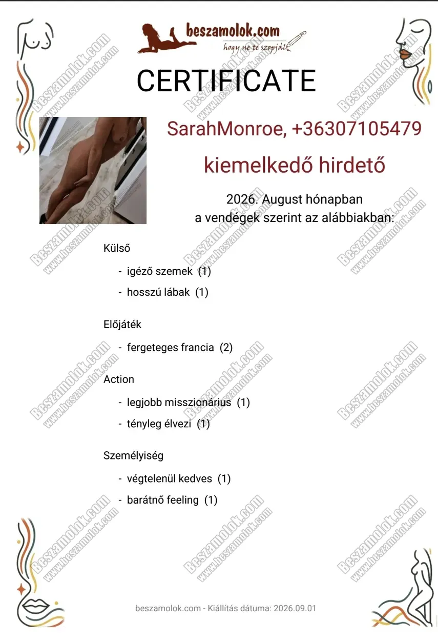 SarahMonroe - +36 30 710 5479 - feloras szexpartner foto